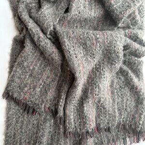 Cozy and soft oversized scarf. Grey mixed